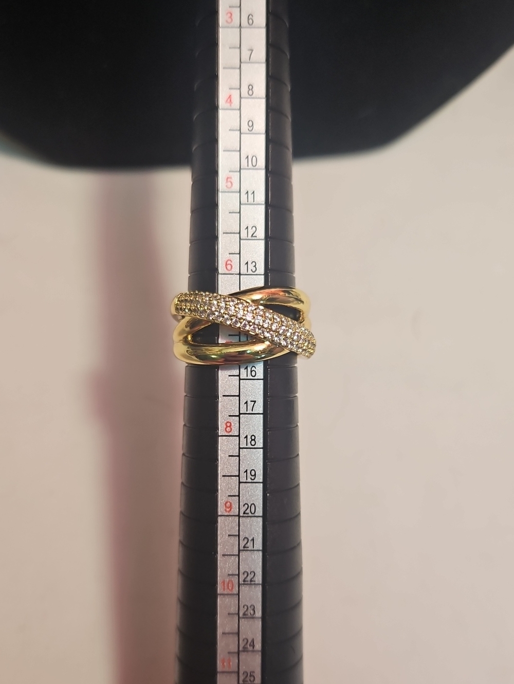 14k Gold Filled Pave Crisscross Statement Ring - Women Jewelry